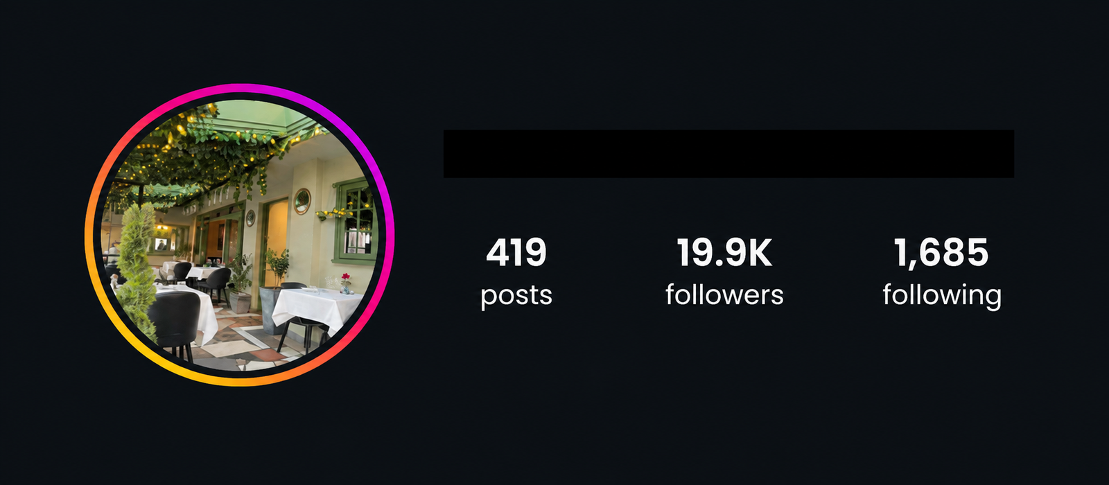 Restaurant Instagram account after TicTec content marketing